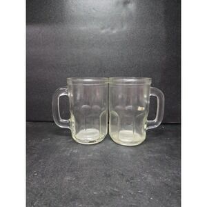 Silver Spring Heavy Glass Rootbeer Mugs, Child Size Set of 2, Vintage Barware